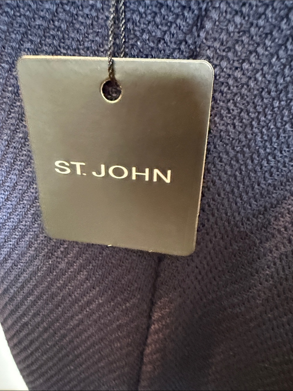 St. John Navy V‑Neck Midi Knit Dress - Picture 4 of 4